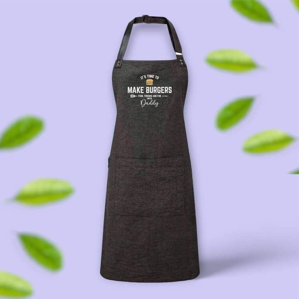 Personalised 'It's time to make burgers' Apron - view 7