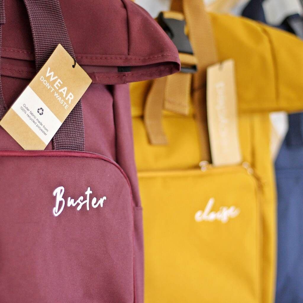 Personalised Kids Sustainable Roll Top Backpack