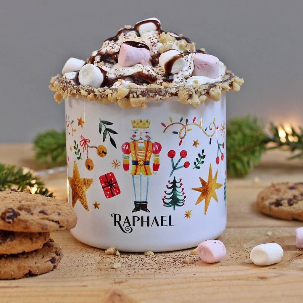 Personalised Nutcracker Christmas Enamel Mug
