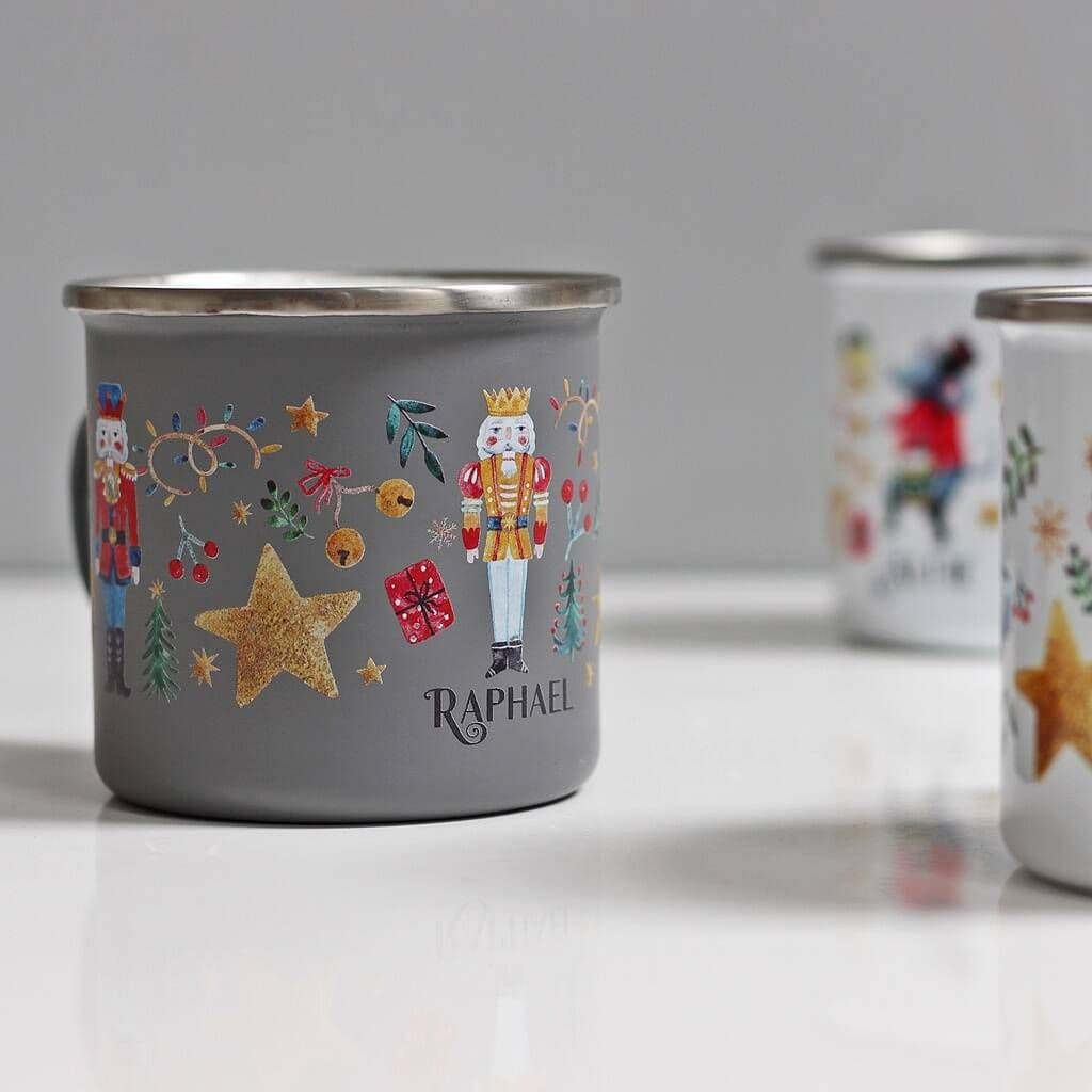 Personalised Nutcracker Christmas Enamel Mug - view 4