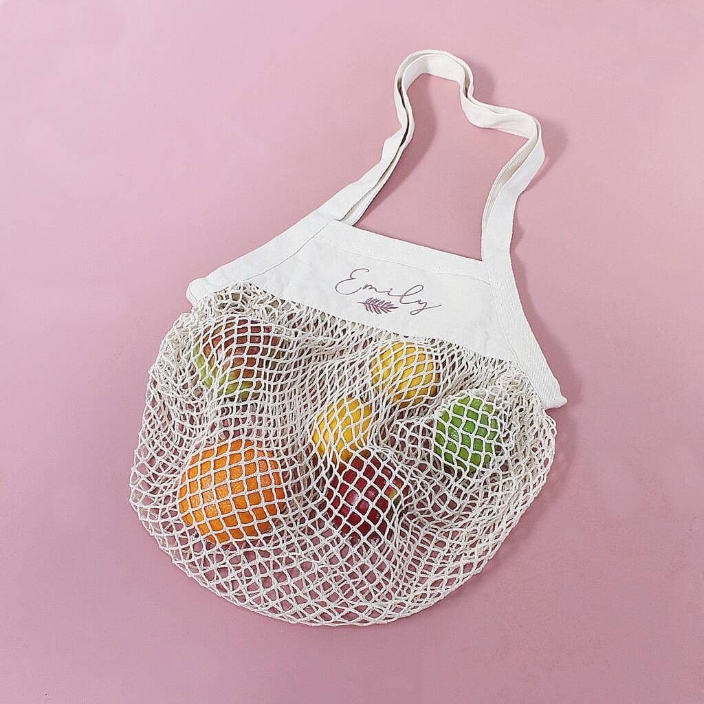 Personalised Organic Mesh Shopper - view 5