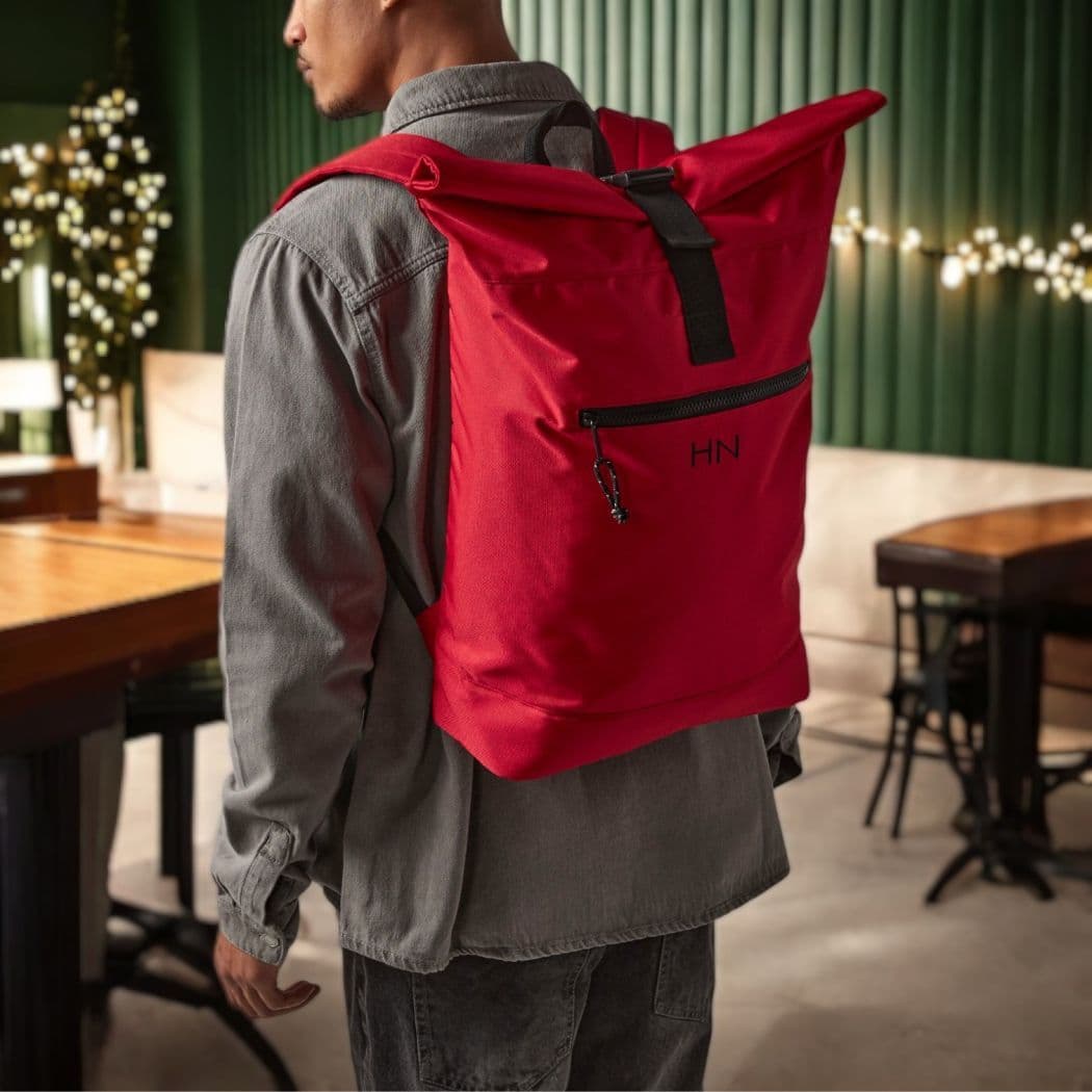 Personalised Recycled Roll Top Backpack