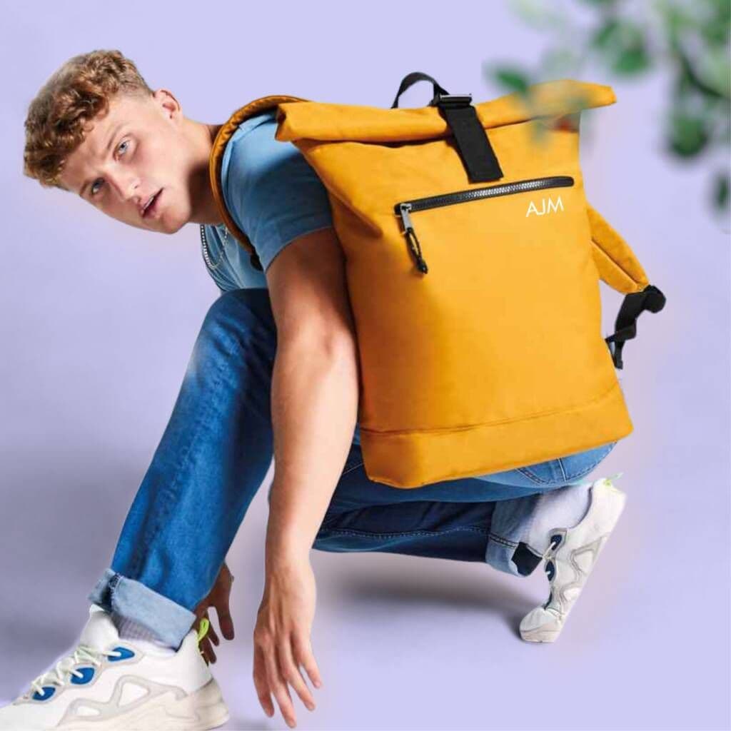 Personalised Recycled Roll Top Backpack - view 3