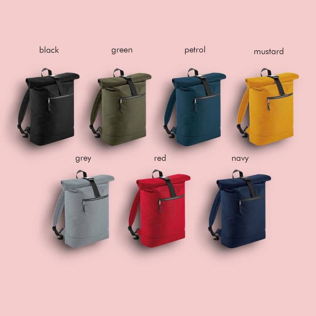 Personalised Recycled Roll Top Backpack - view 7