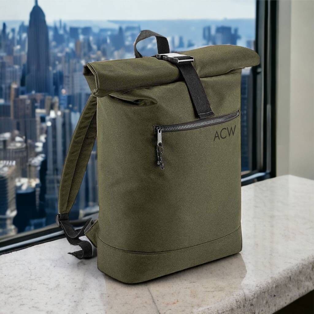 Personalised Recycled Roll Top Backpack - view 9