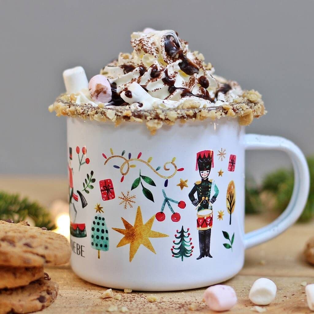 Personalised Rocking Horse Christmas Enamel Mug. - view 2
