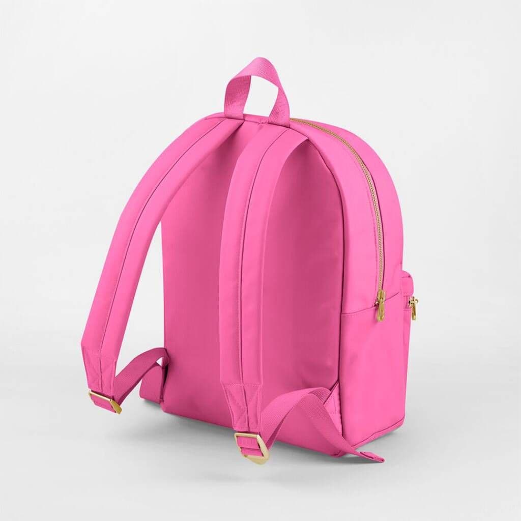 Pink backpack on a light gray background