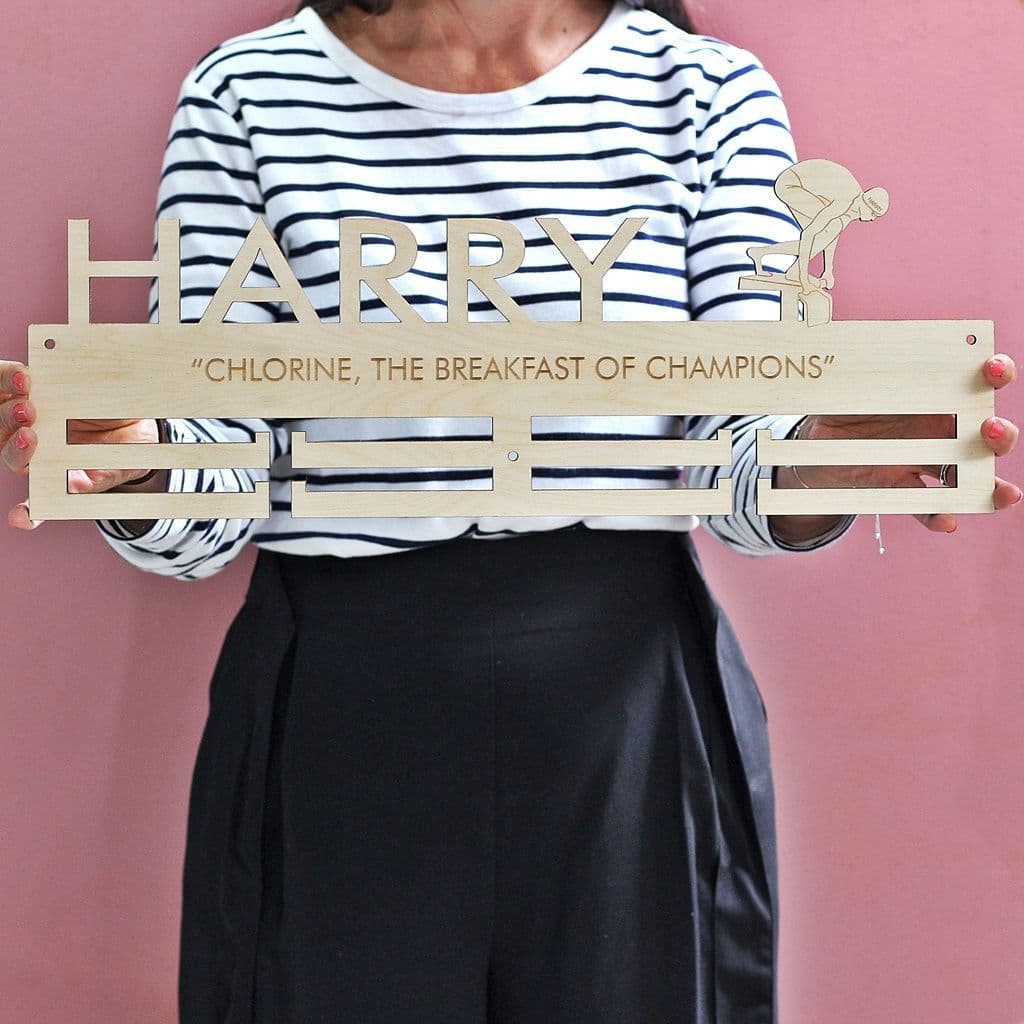 Personalised Swimming Medal Hanger - view 3