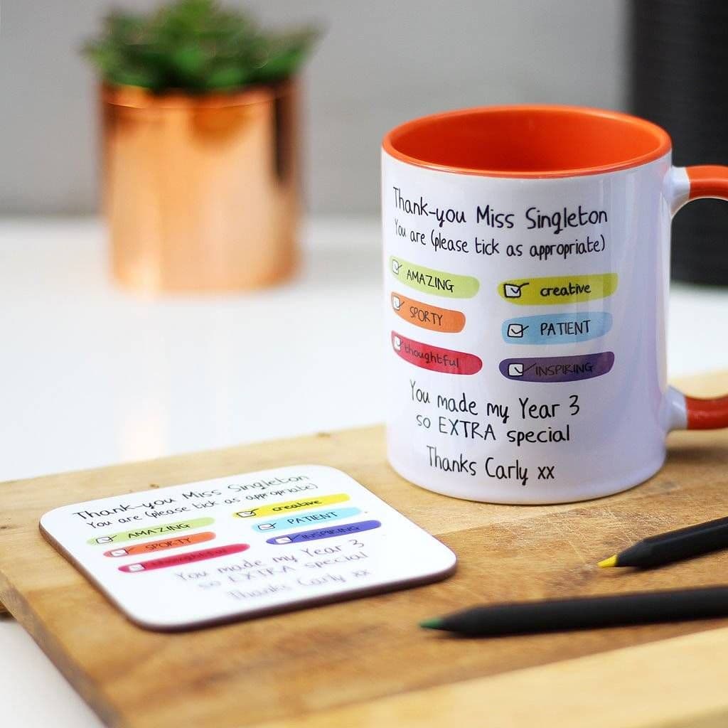 Personalised 'Teacher Attributes 'Coaster - view 3