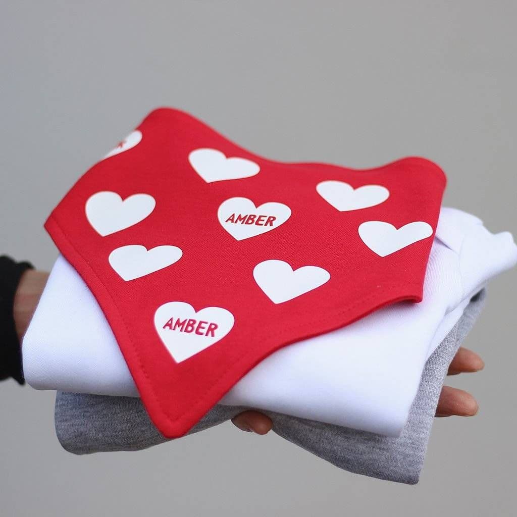 Personalised Valentine Bandana Bib
