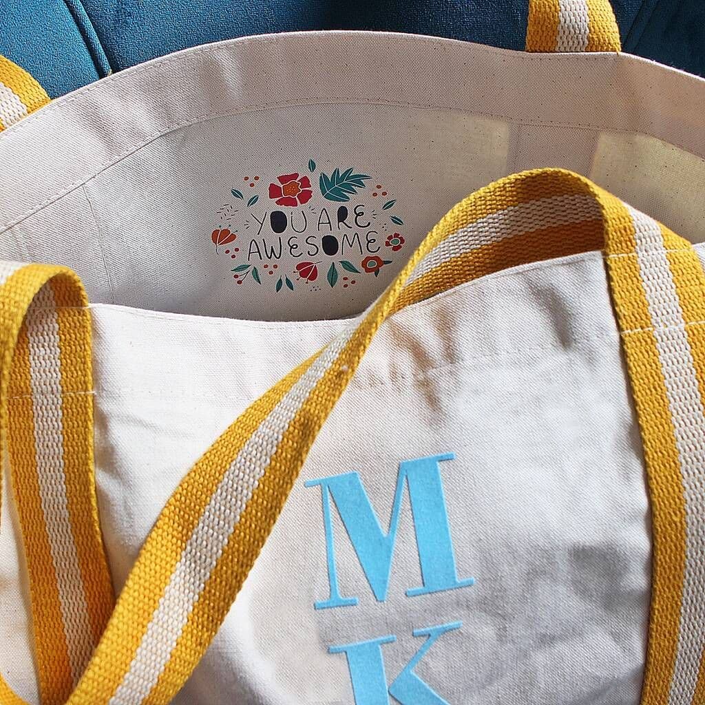 Personalised You Are Awesome Organic Canvas Bag - view 11