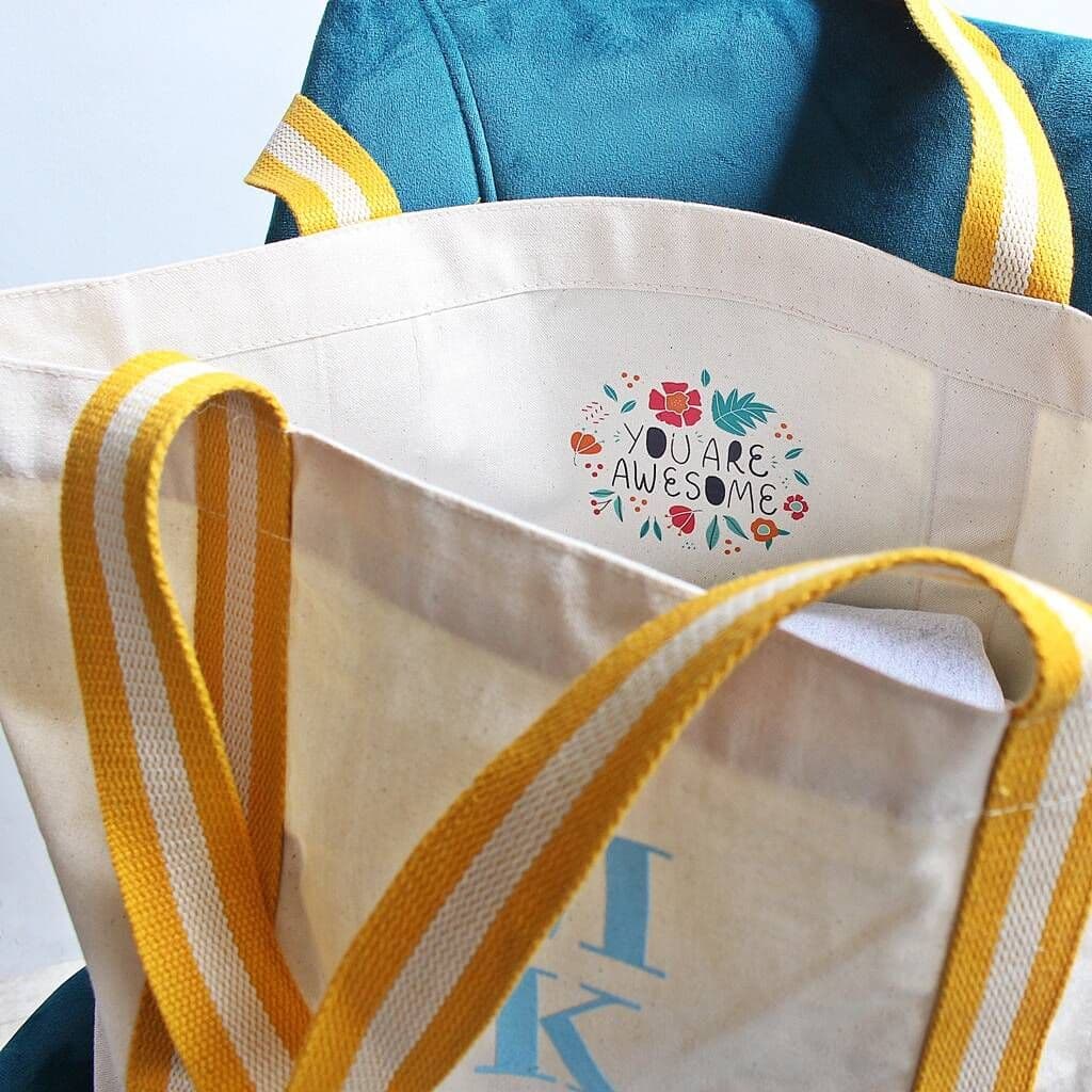 Personalised You Are Awesome Organic Canvas Bag - view 4