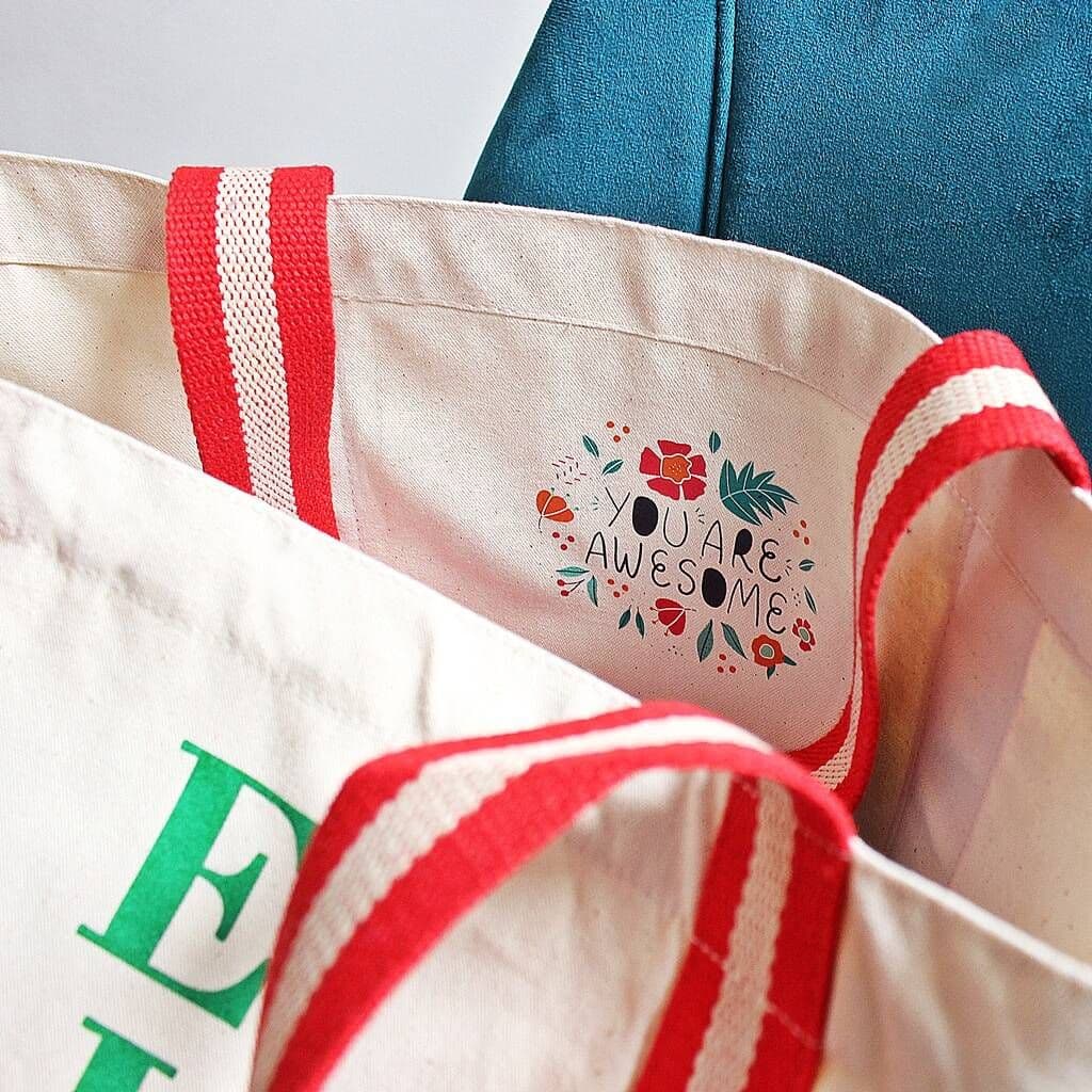 Personalised You Are Awesome Organic Canvas Bag - view 6