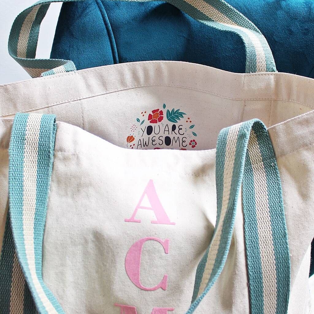 Personalised You Are Awesome Organic Canvas Bag - view 8