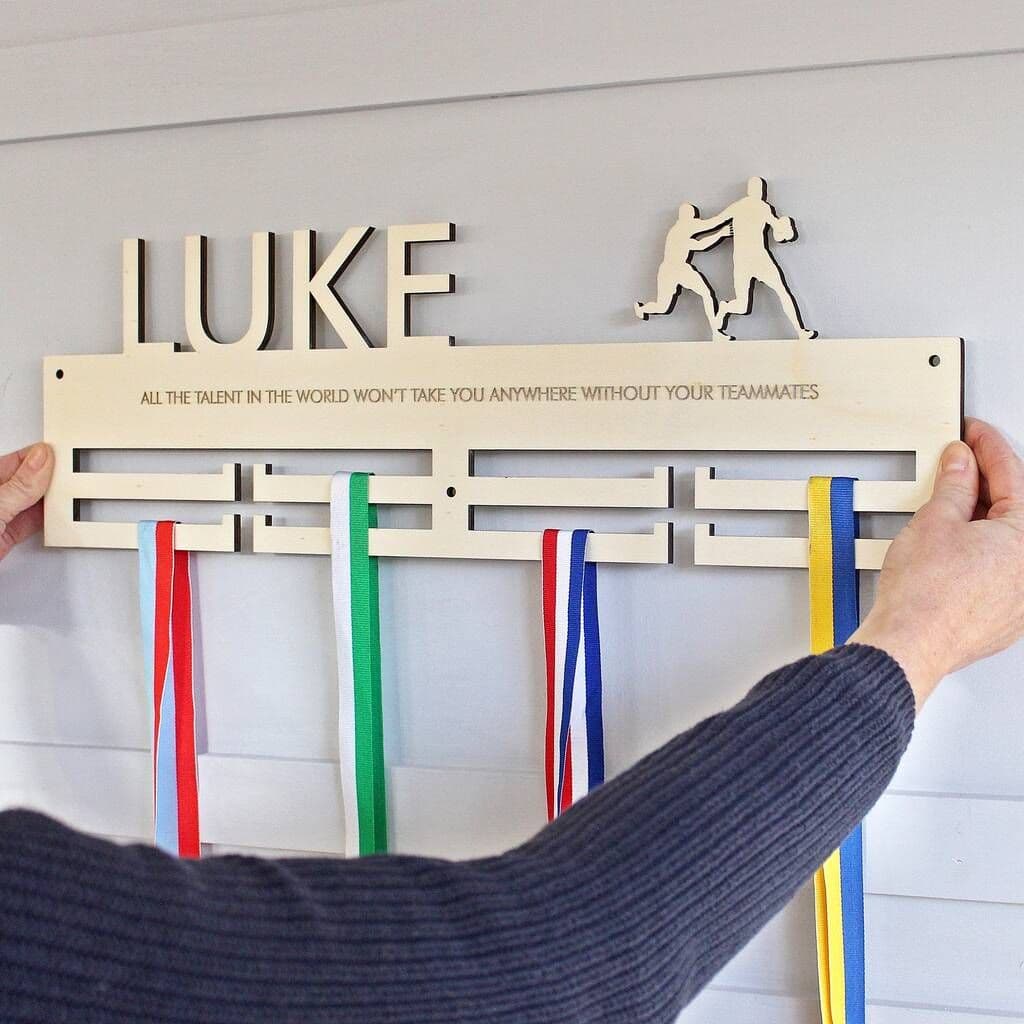 Rugby Personalised Medal Hanger
