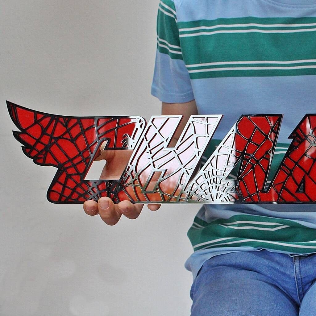 Spiderman Inspired Personalised Name Sign - view 2