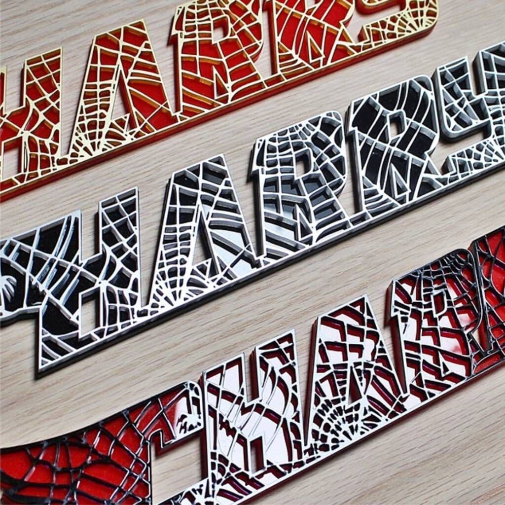 Spiderman Inspired Personalised Name Sign - view 3