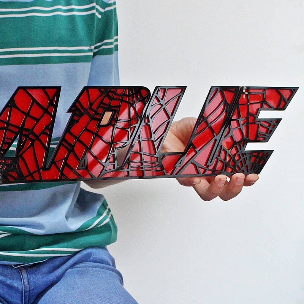 Spiderman Inspired Personalised Name Sign - view 4