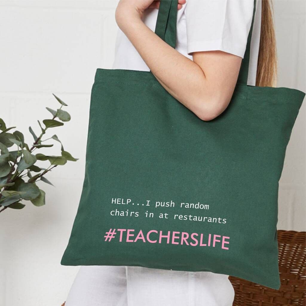 Teacher 'I Push In Random Chairs' Tote Shopping Bag