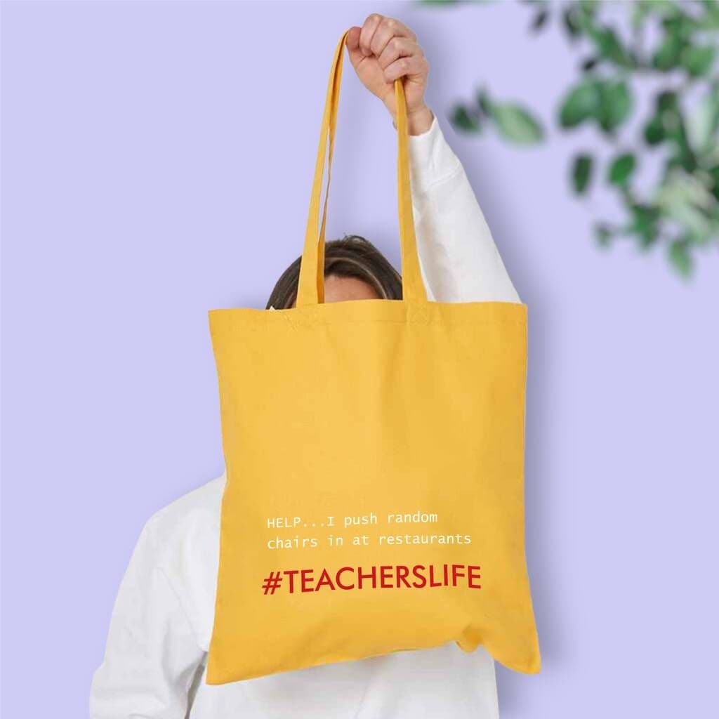 Teacher 'I Push In Random Chairs' Tote Shopping Bag - view 7