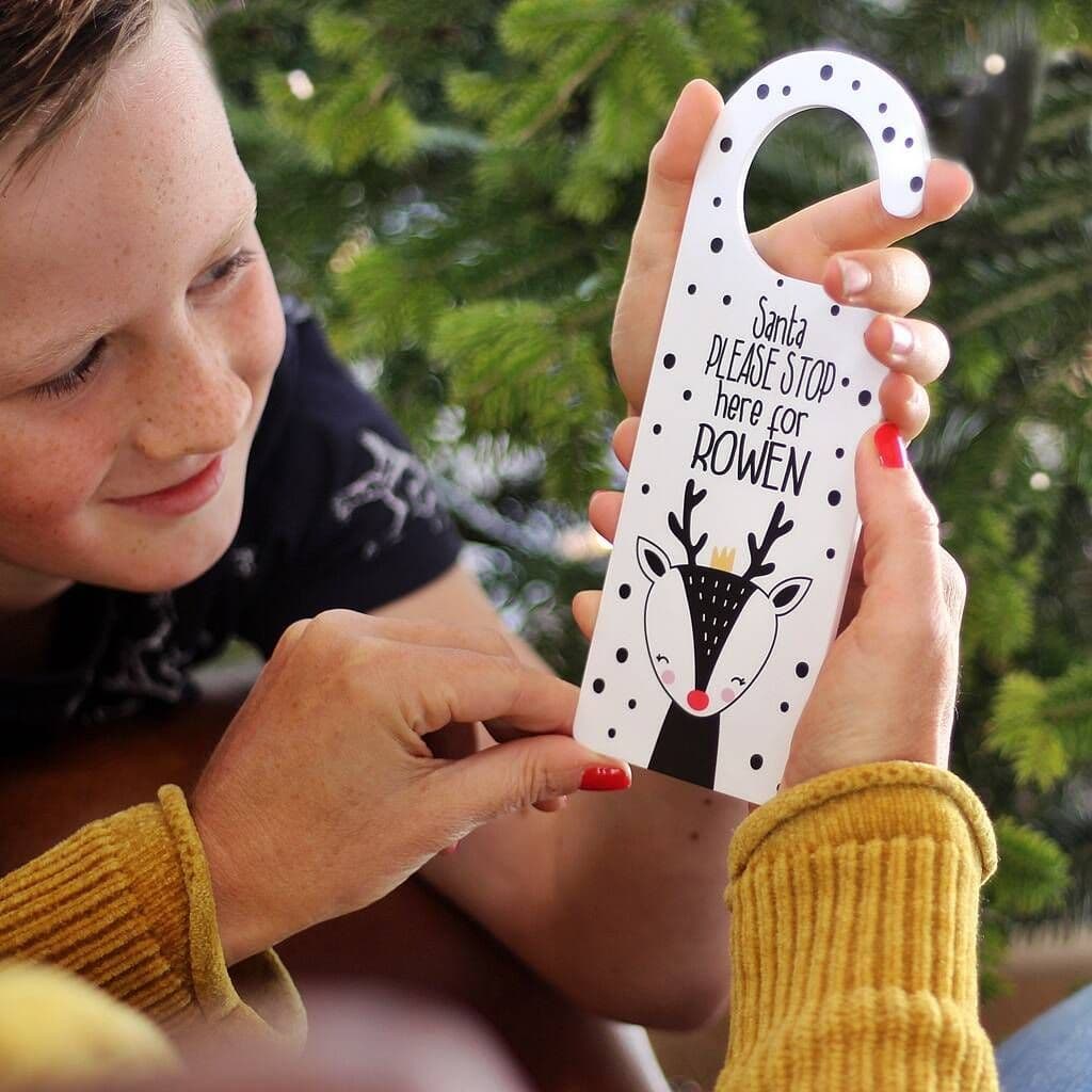 'Woodland Animal' Santa Please Stop Here Door Hanger