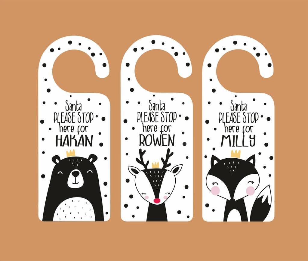 'Woodland Animal' Santa Please Stop Here Door Hanger - view 3