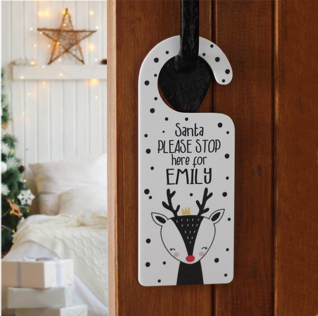 'Woodland Animal' Santa Please Stop Here Door Hanger - view 4