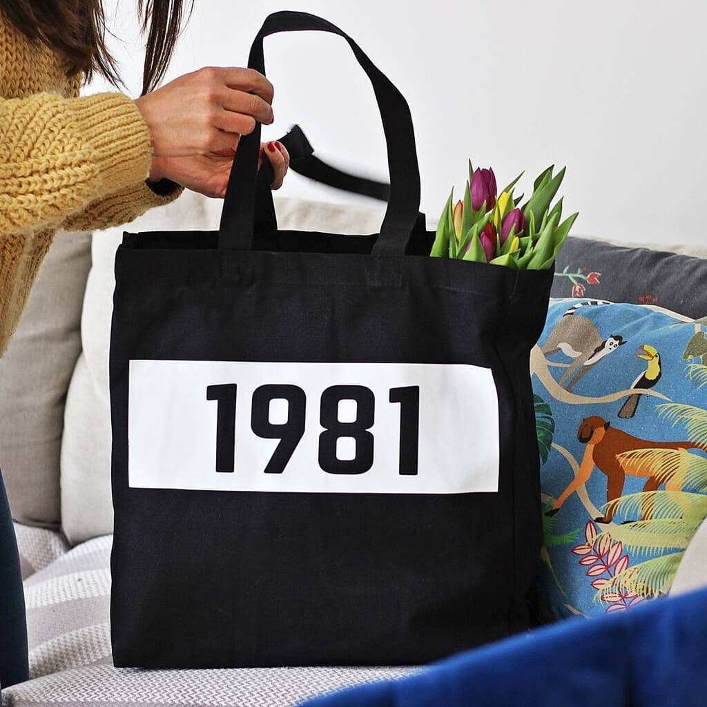 'Year' Classic Canvas Shopper - view 2